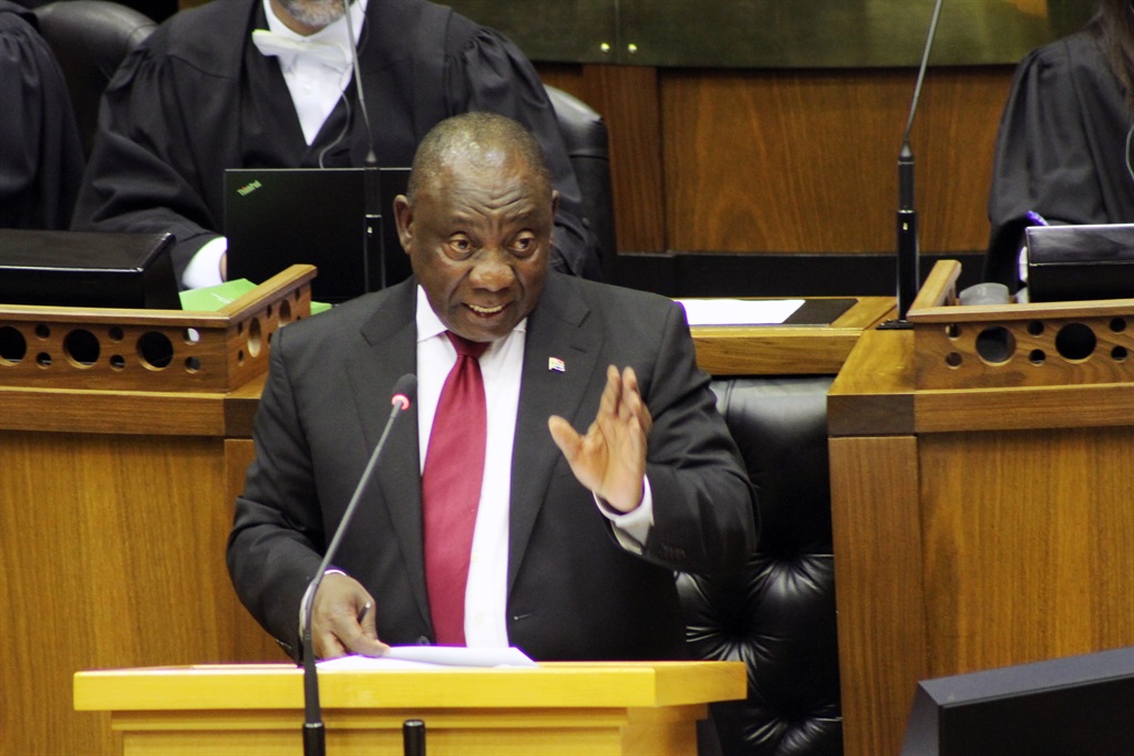 President Cyril Ramaphosa answers questions at the National Assembly in Parliament in Cape Town on Wednesday. Picture: Lindile Mbontsi