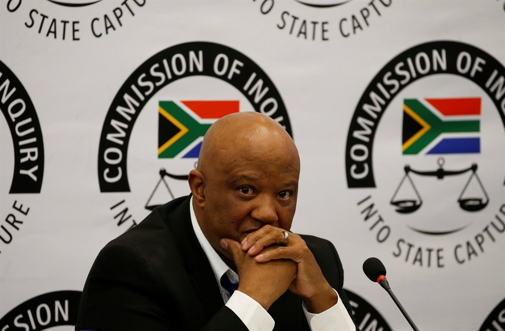 Former Deputy Finance Minister Mcebisi Jonas gestures ahead of the Judicial Commission of Inquiry probing state capture in Johannesburg on Friday (August 24 2018). Picture: Siphiwe Sibeko/Reuters