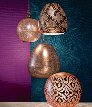 The artisanal techniques of ancient African metalwork are brought up to date with Egyptian Zenza copper lamps and SA lighting firm
Willowlamps
