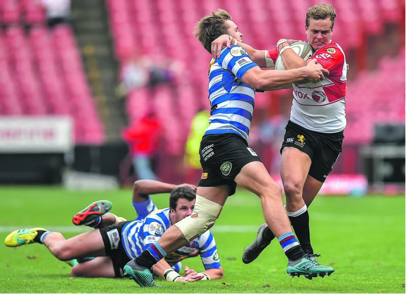 SOLID Dan du Plessis of Western Province tackles Andries Coetzee of the Golden Lions during a Currie Cup match. Picture: Christiaan Kotze / BackpagePix