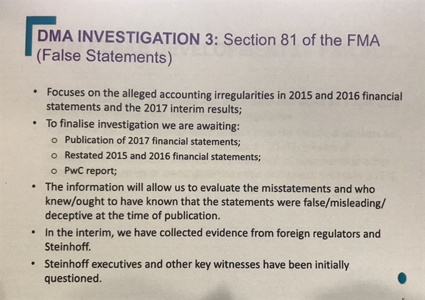 <p><strong>Progress of the FSCA investigation</strong></p><p><strong></strong></p>