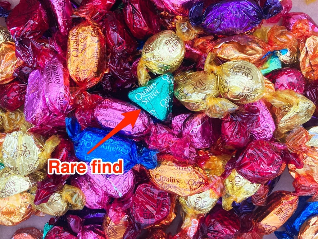How many of each Quality Street is in bags – Triangle and Purple fans must  be fast