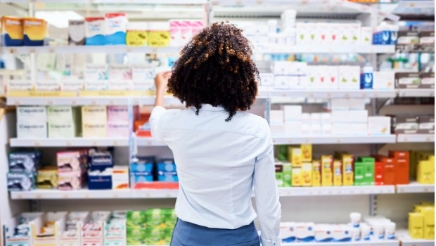 Choosing meds at a pharmacy