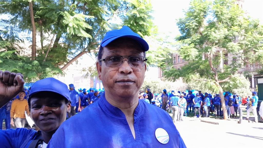 DA federal chairman Ivan Meyer, who said they started their march at Church Square because Department Treasury offices are there, and they wanted to send a message. Photos by Kgomotso Medupe 