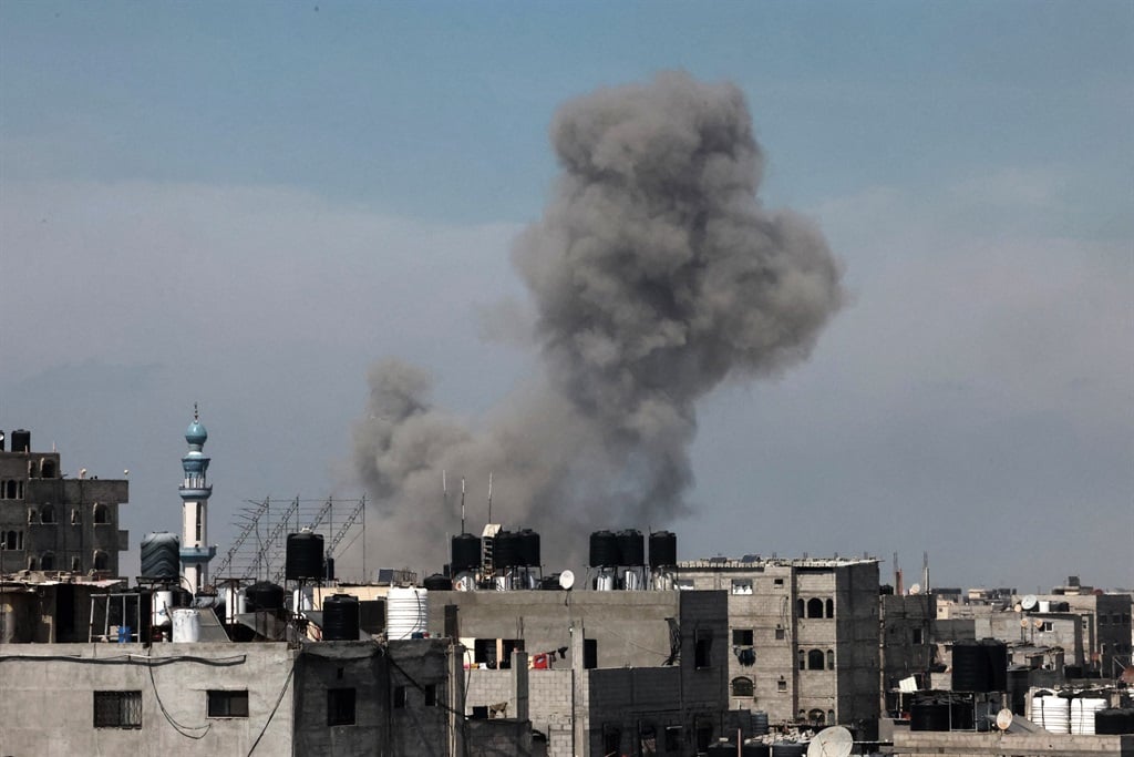 Smoke billows during Israeli strikes on Rafah in the southern Gaza Strip on 9 April 2024, amid the ongoing conflict between Israel and the militant group Hamas. (Mohammed Abed/AFP) 