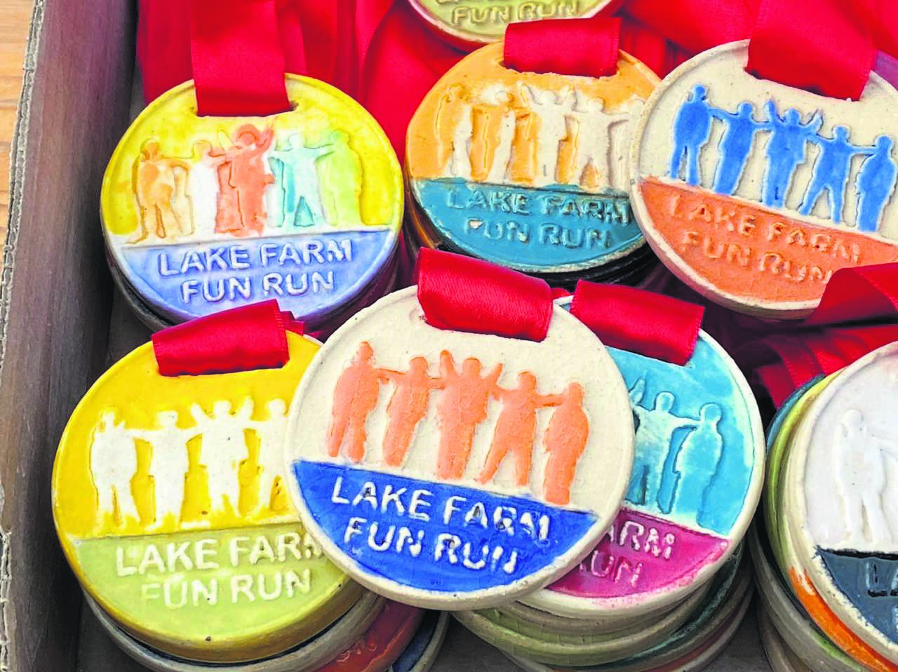 The unique medals for the Lake Farm Centre’s Charity Run (5km, 10km or 25km) made by the centre’s residents. This annual fundraising fun event will be held on Saturday, 11 March. 