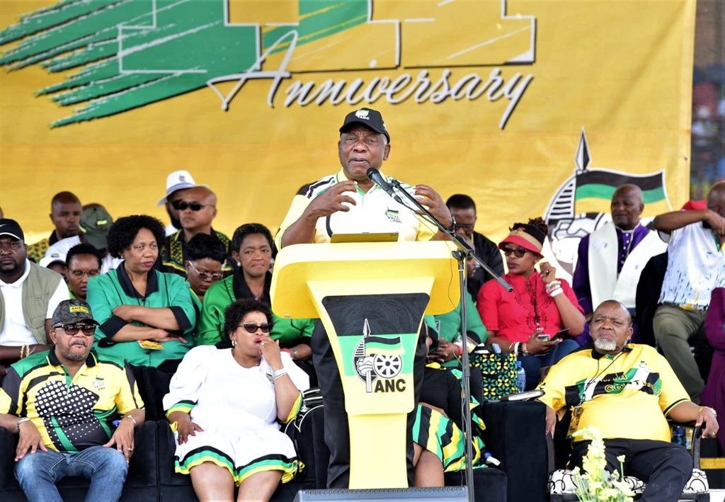 ANC’s President Cyril Ramaphosa promised a better service delivery to South Africans from the governing party as they celebrated 111th birthday at Dr Petrus Molemela Stadiun in Mangaung, Bloemfontein. Photo by Morapedi Mashashe