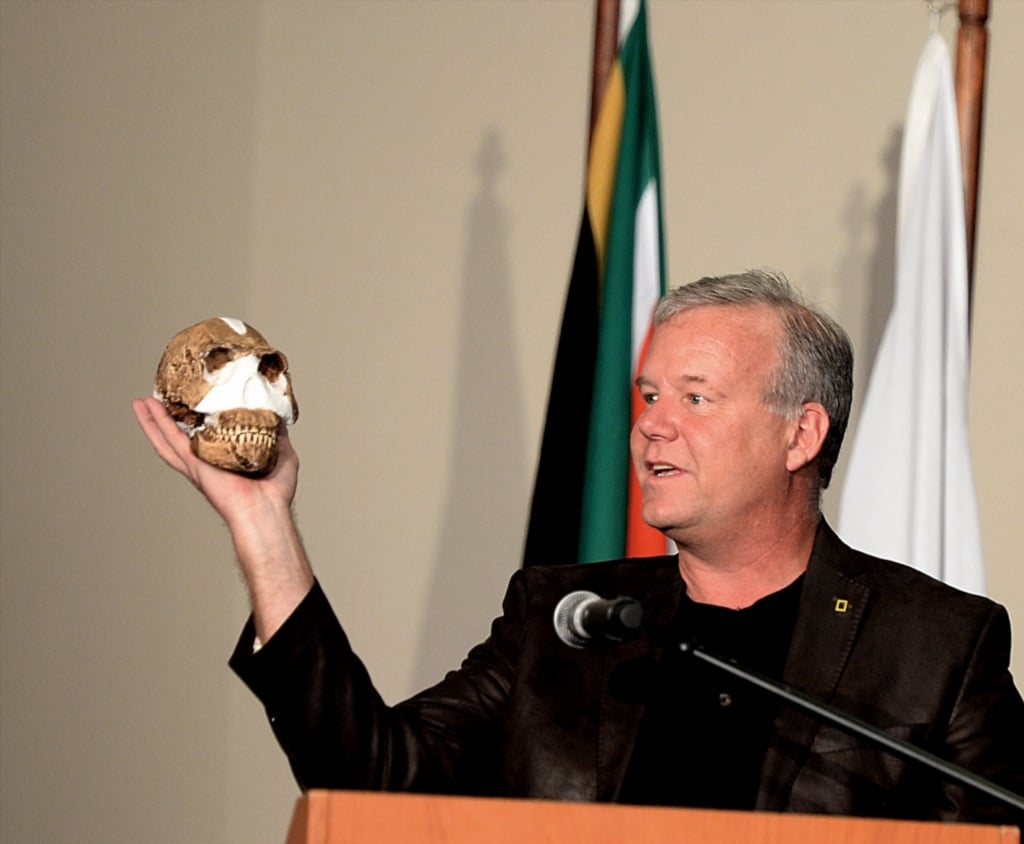 Berger at the reveal of Homo Naledi at The Cradle 