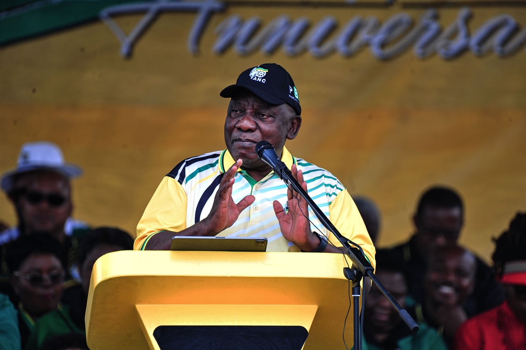 ANC president Cyril Ramaphosa delivers the January 8 statement. 