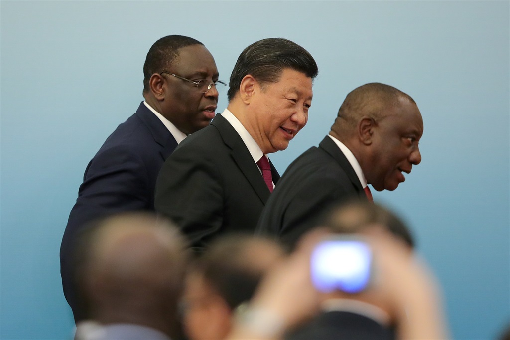 China’s President Xi Jinping, President Cyril Ramaphosa and Senegal's President Macky Sall attend the 2018 Beijing Summit of Forum on China-Africa Cooperation joint news conference at the Great Hall of the People in Beijing on Tuesday (September 4 2018). Picture: Lintao Zhang/Reuters
