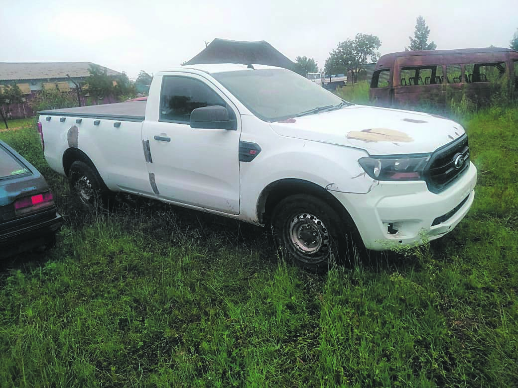 Police in Limpopo recovered 37 stolen goats and confiscated a Ford Ranger bakkie (inset) after arresting four suspects.