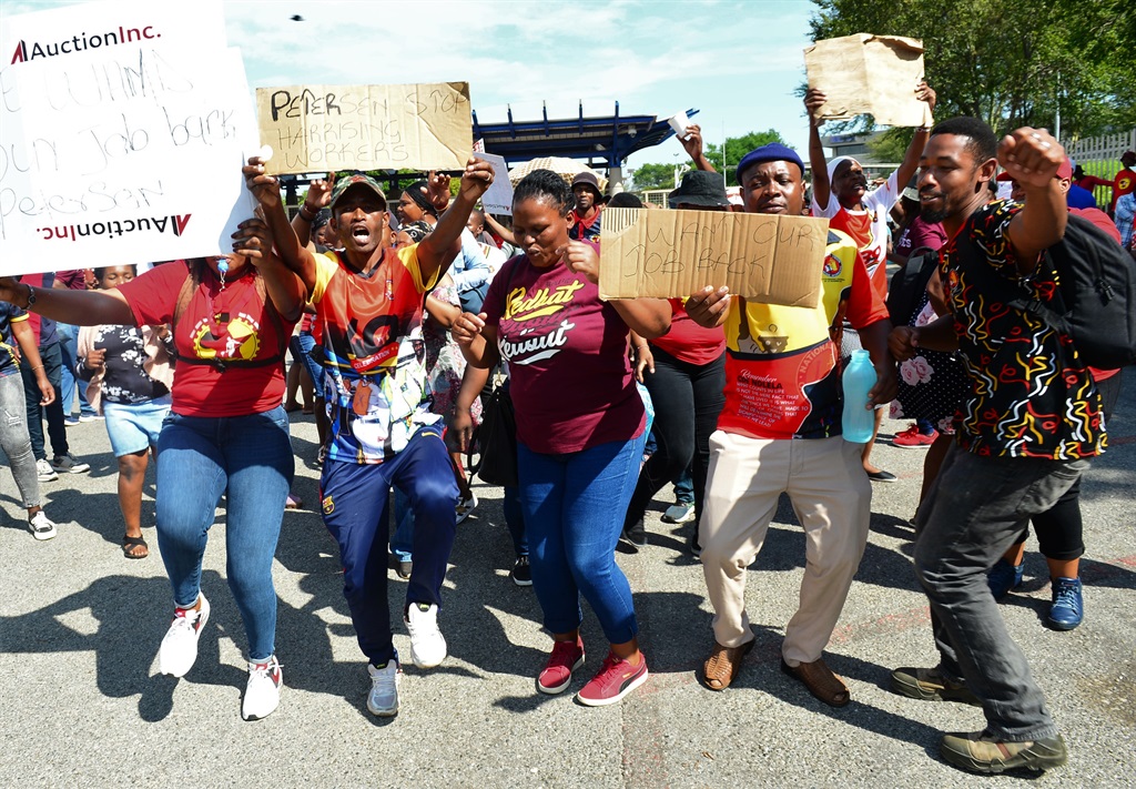Contract workers are picketing outside Eskom's Megawatt Station following the termination of employment by their employers. Photo by Morapedi Mashashe 