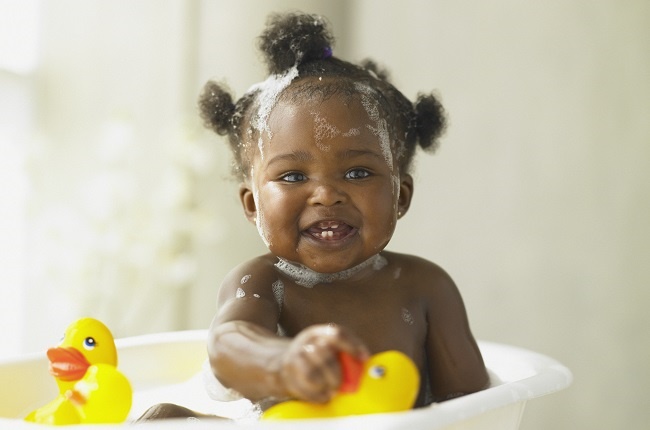 Remember to take turns with Dad – you could even have a baby bath with him for a lovely bonding experience.