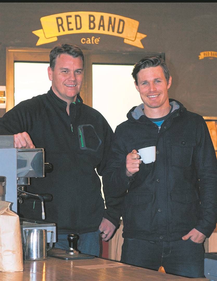 Shaun Aupiais (left) and Ryan le Roux from Red Band Barista Academy are excited about the National Coffee Award they received. Photo:SUPPLIED