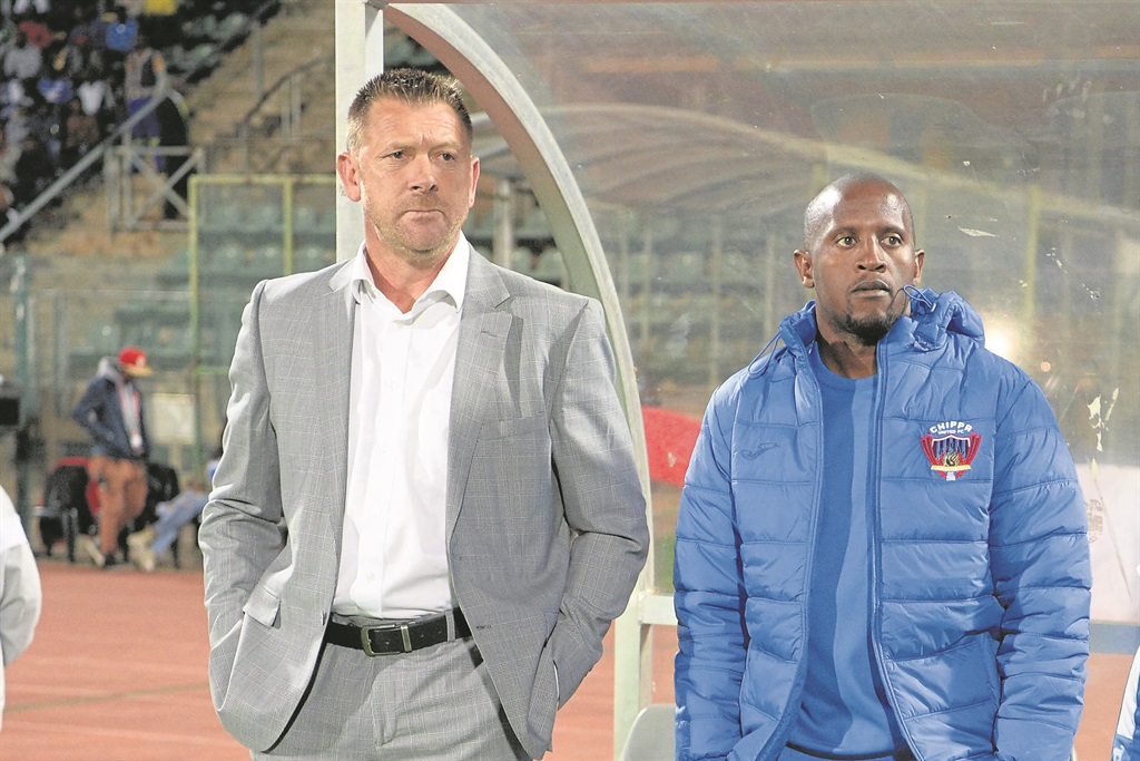 Chippa United head coach Eric Tinkler (left) and his assistant Vincent Kobola have a mammoth task to lift the club out of the relegation zone.Photo byGallo Images