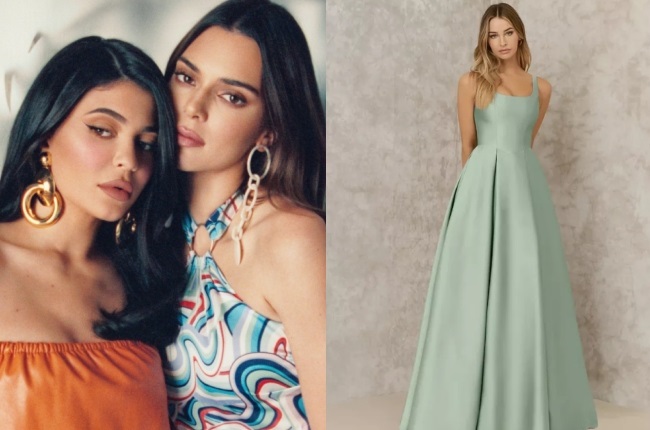 Kendall and Kylie Jenner and their Azazie collaboration. Image via (azazieofficial)/Instagram. Collage by Futhi Masilela