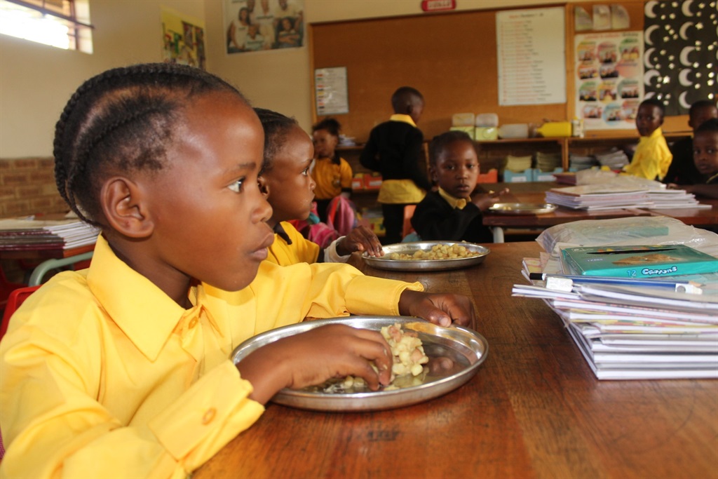Dingake Primary School pupils receive two meals pe