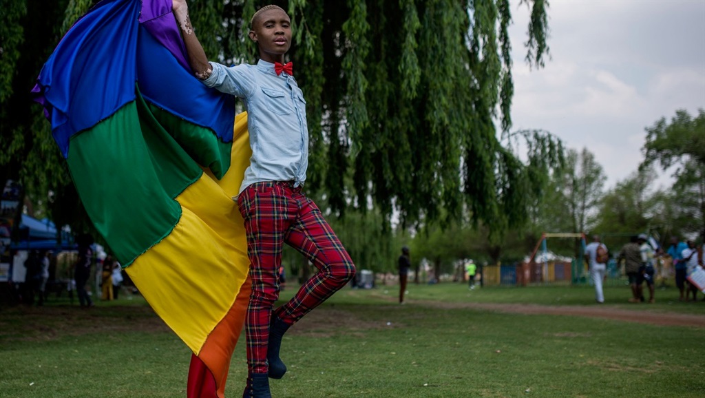 Colourful displays at the Soweto gay pride in 2017 when the LGBTQI-community protested against hate crimes and discrimination. Photo: Ihsaan Haffejee/GroundUp 