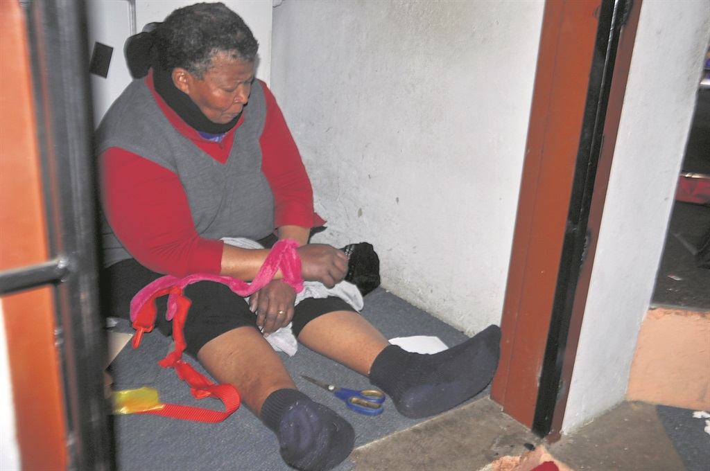 Pastor Lenah Kekana was tied up by thugs at the Pentecostal Holiness Church in Diepkloof zone 4.                         Photo by Thabo Monama