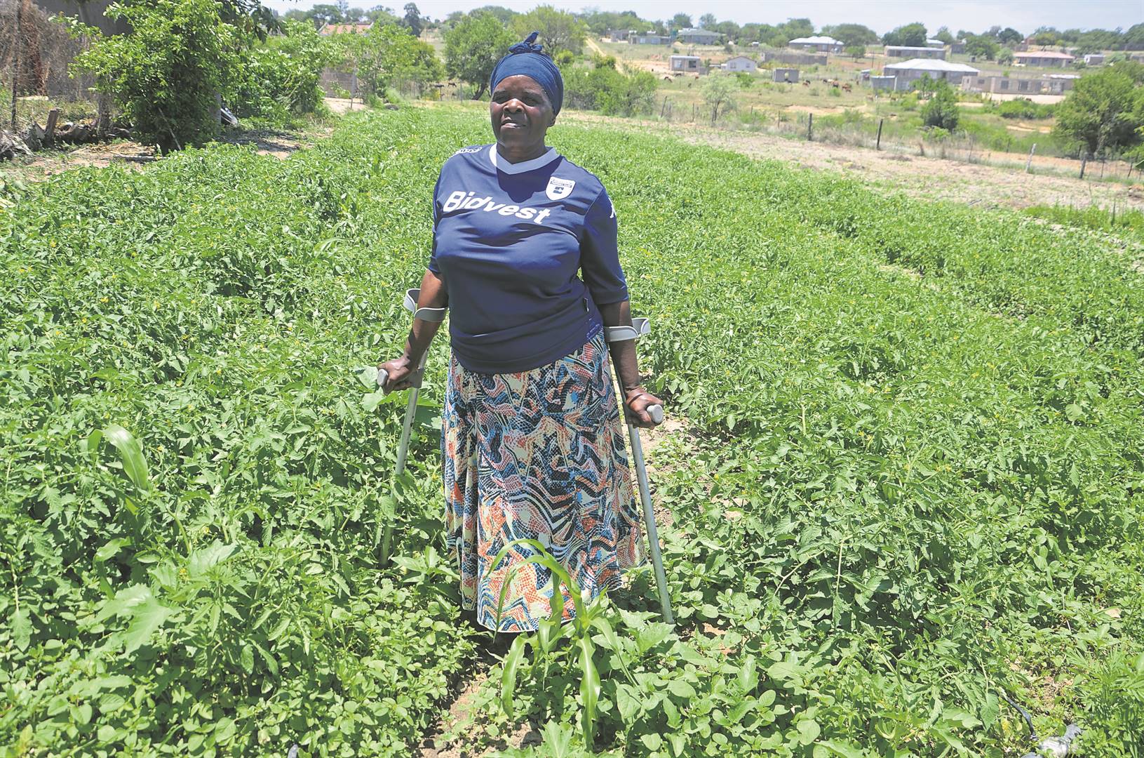 Gogo Elizabeth Khoza loves farming, and refuses to let her disability to stop her from working.    Photo by Oris Mnisi