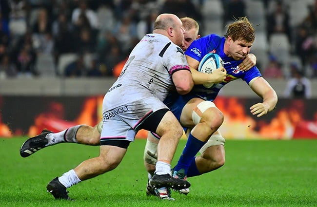 Stormers No 8 Evan Roos in action against Ospreys at Cape Town Stadium on 20 April 2024. (Photo by Grant Pitcher/Gallo Images)