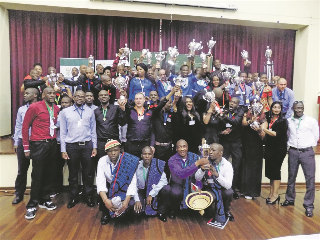 Offenders from KZN prisons with their trophies after the competition. Photo by Xolile Nkosi