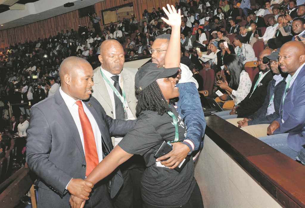 President Cyril Ramaphosa’s guards restrained a student who tried to interrupt the 19th annual Steve Biko Memorial Lecture at Unisa. Photo by Morapedi Mashashe 