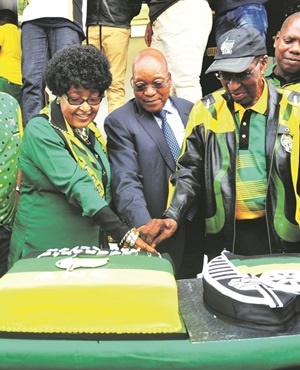 YOU ANC NOTHING YET The ANC’s 105th anniversary celebrations kicked off in Vilakazi Street in Soweto, where President Jacob Zuma addressed the community and shared cake with them as part of the celebrations. Picture: Leon Sadiki
