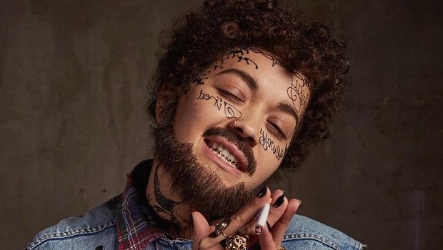 Rita Ora dressed up as rapper Post Malone for Halloween