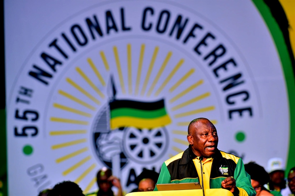 President Cyril Ramaphosa at the 55th ANC NAtional Conference at  Johannesburg expo centre. Photo by Lucky Morajane
