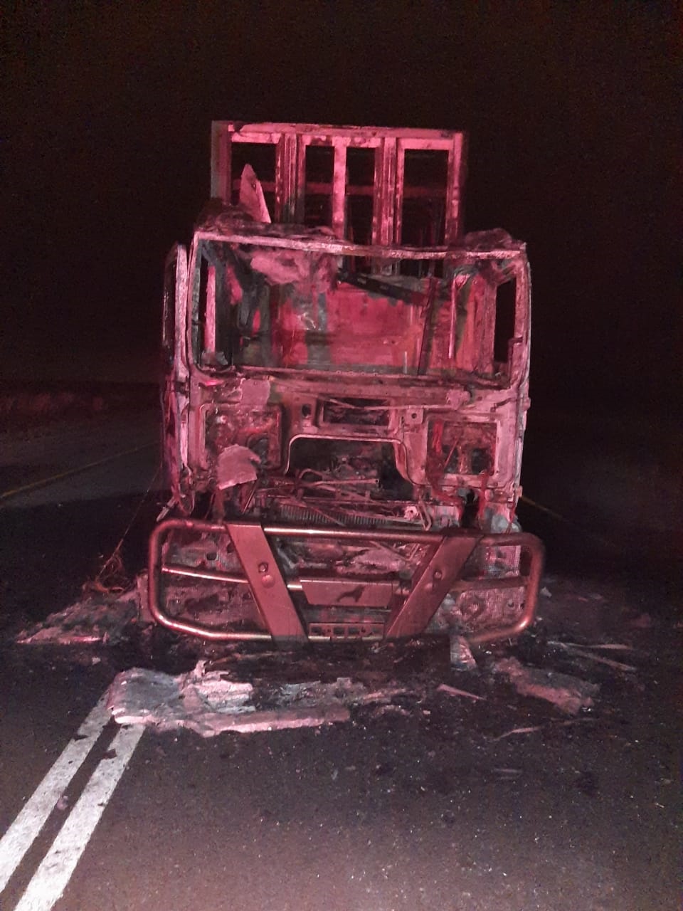 Five trucks caught fire Saturday night