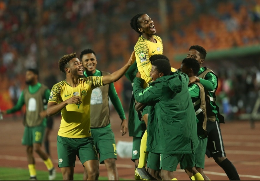 The SA Under-23s grabbed the final Olympic ticket on offer at the CAF U-23 Afcon in Egypt following a dramatic penalty shoot-out win over Ghana in their third-place play-off on Friday. Picture: Caf Online