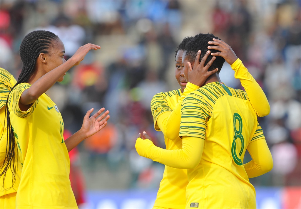 Khanya Xesi of South Africa celebrates a goal during COSAFA Womens Championship 