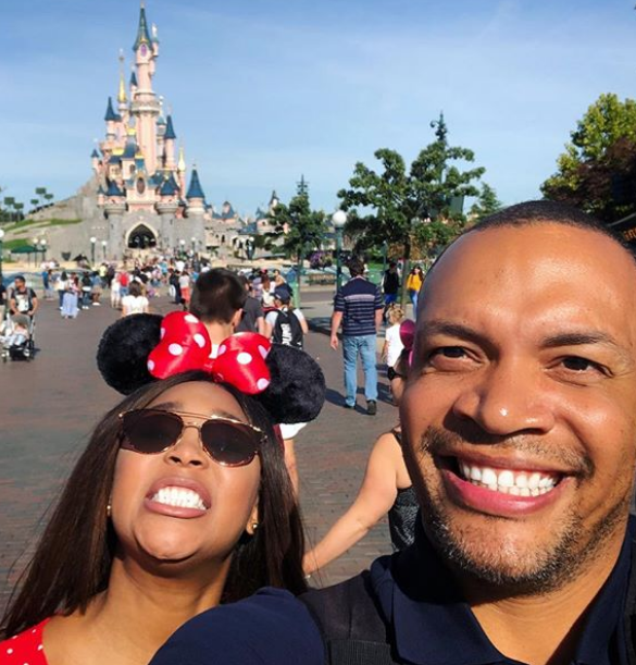 Minnie and her husband Quinton Jones in Disneyland. Photo: Instagram