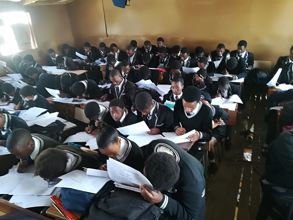Learners at Attwell Madala Senior Secondary School in Mthatha are learning in this wooden structures due to shortage of classrooms and overcrowding. On Thursday grade 10 learners were writing physical Sciences test inside the classrooms. Picture: Lubabalo Ngcukana /City Press