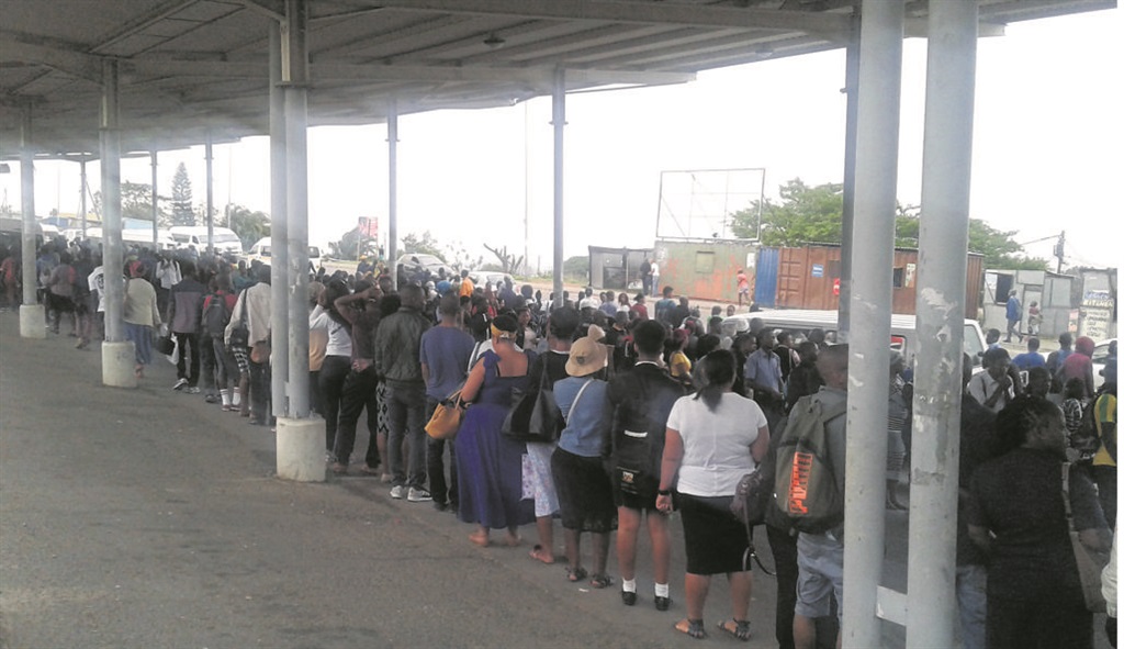 Taxi ranks were busier than usual yesterday when train commuters tried to find other ways to travel.Photo byWillem Phungula