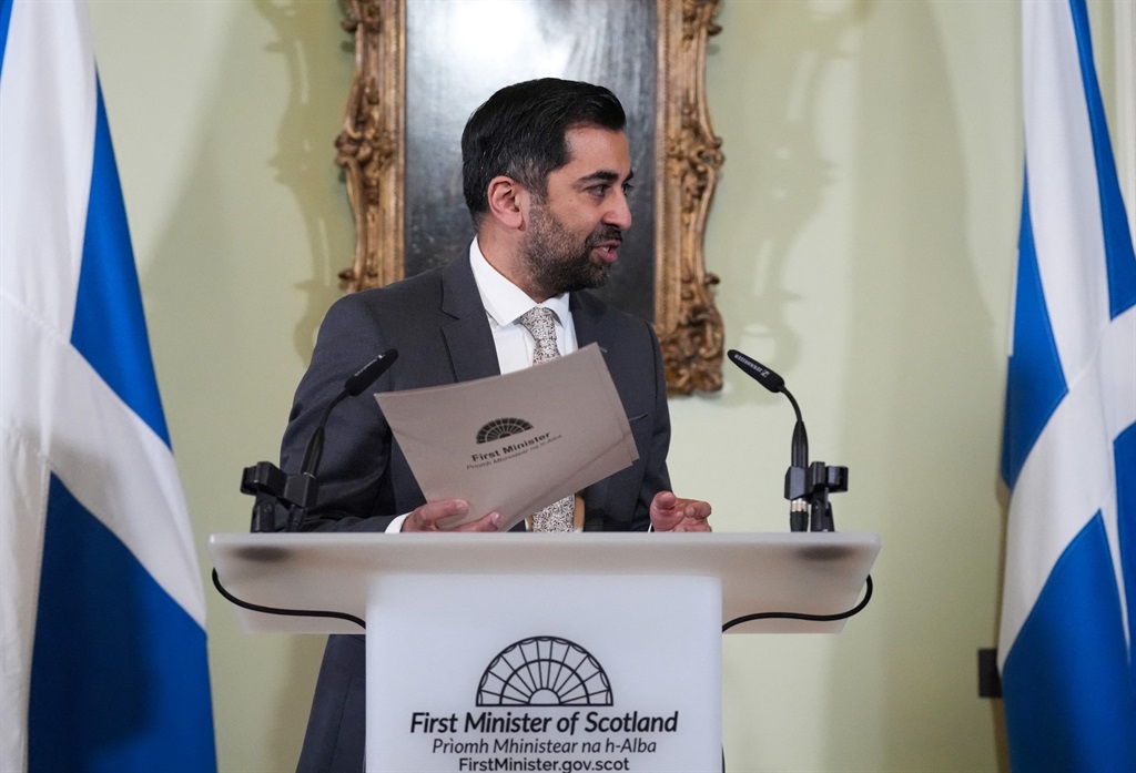 Scotland's First Minister Humza Yousaf announces his resignation on 29 April 2024. (Andrew Milligan / POOL / AFP)