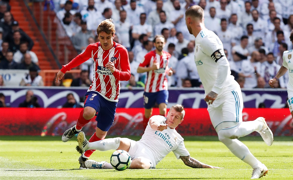 Atlético Madrid’s Antoine Griezmann and Real Madrid’s Toni Kroos will be expected to battle fiercely in the attacking midfield areas. Picture: Supplied