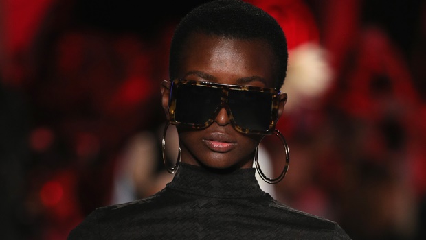 A model walks Milan Fashion week runway for GCDS
