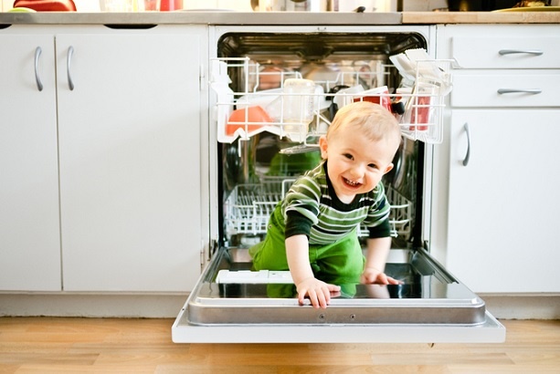 I love my new toy, mommy! Toddler finds fun in unlikely places. 