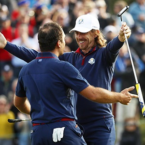 Tommy Fleetwood and Francesco Molinari (Getty Images)