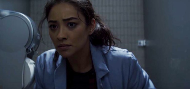 Shay Mitchell in a scene from The Possession of Hannah Grace. (Screengrab: YouTube)