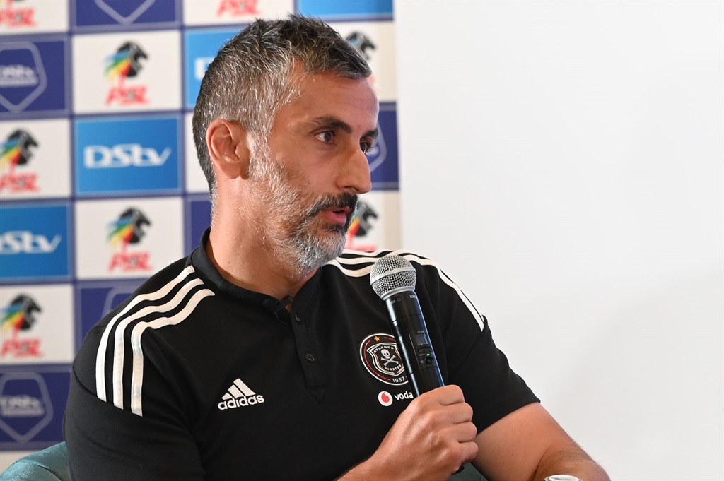 JOHANNESBURG, SOUTH AFRICA - MARCH 07: Jose Riveiro (Pirates Coach) during the Soweto Derby press conference at The Maslow Hotel on March 07, 2024 in Johannesburg, South Africa. (Photo by Lee Warren/Gallo Images)