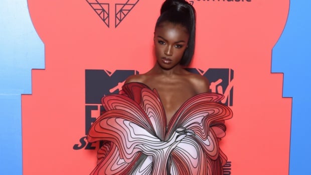 Leomie Anderson attends the MTV EMAs 2019 at FIBES Conference and Exhibition Centre in Seville, Spain