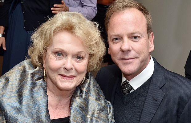 Shirley Douglas and her son, Kiefer Sutherland. (Getty Images)