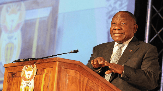 President Cyril Ramaphosa addresses the first day 