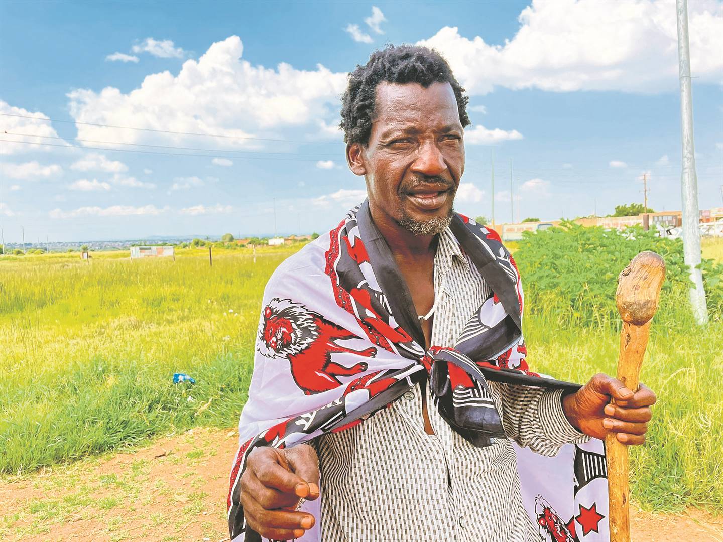 Traditional healer Elias Mlambo said he can’t use phones to keep in contact with his family or clients, because his ancestors don’t want them.        Photo by  Kgalalelo Tlhoaele