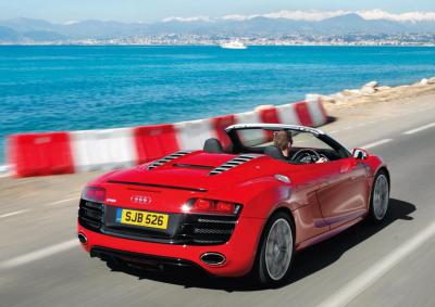 New V8 Spyder great for posing along coastal roads, even better for bouncing sound effects off cliff faces whilst navigating a mountain pass...