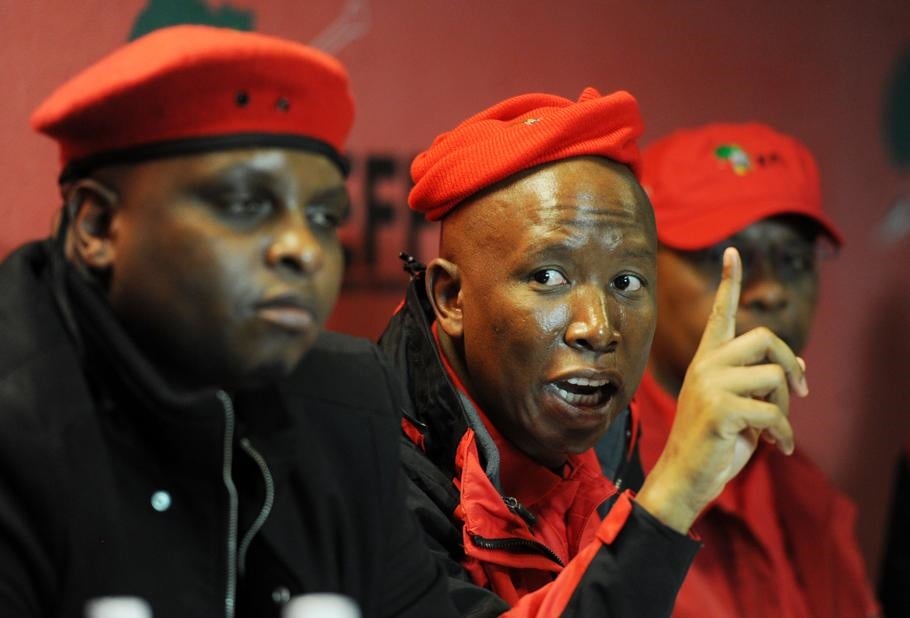 Floyd Shivambu, Julius Malema and other EFF party leaders. (Jabu Kumalo, Daily Sun)