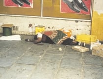 The aftermath of the Strijdom Square massacre, in which Barend Hendrik Strydom murdered eight people